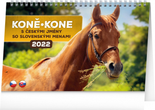 Kalendář 2022 stolní: Koně – Kone CZ/SK, 23,1 × 14,5 cm