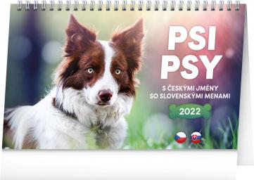 Kalendář 2022 stolní: Psi – Psy CZ/SK, 23,1 × 14,5 cm