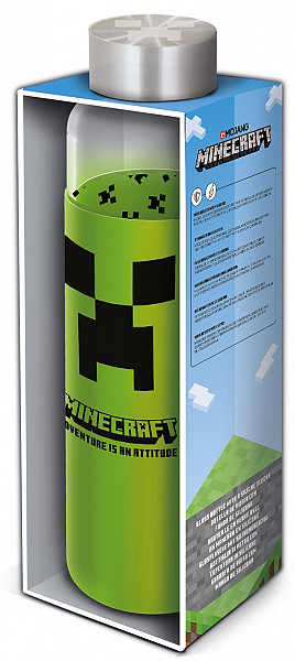 Skleněná láhev s návlekem - Minecraft 585 ml