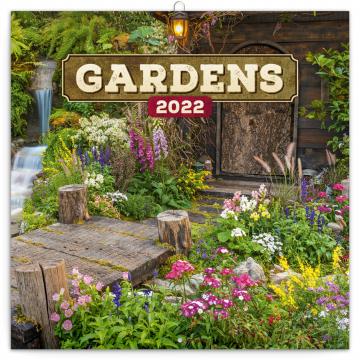 Kalendář 2022 poznámkový: Zahrady, 30 × 30 cm