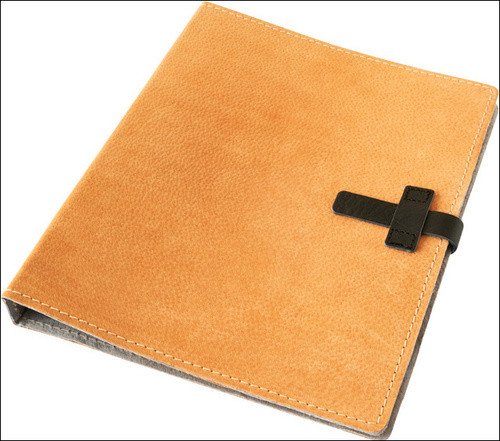 Kožený šanon - kůže medová semiš