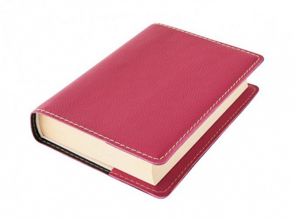 Kožený obal na knihu KLASIK M 22,7 x 36,3 cm - kůže růžová