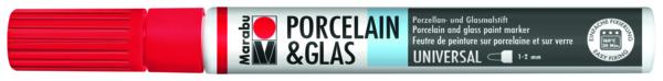 Marabu Popisovač na sklo/porcelán 1-2 mm - třešeňový