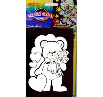 Škrabací obrázky s barevnými ornamenty 15 x 10 cm