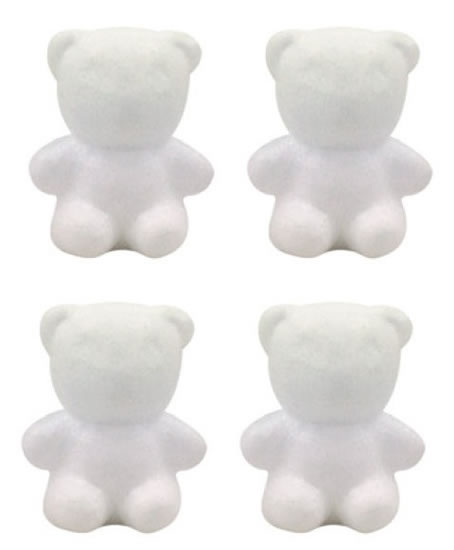Dílky z polystyrenu medvídci 5 cm (4 ks)
