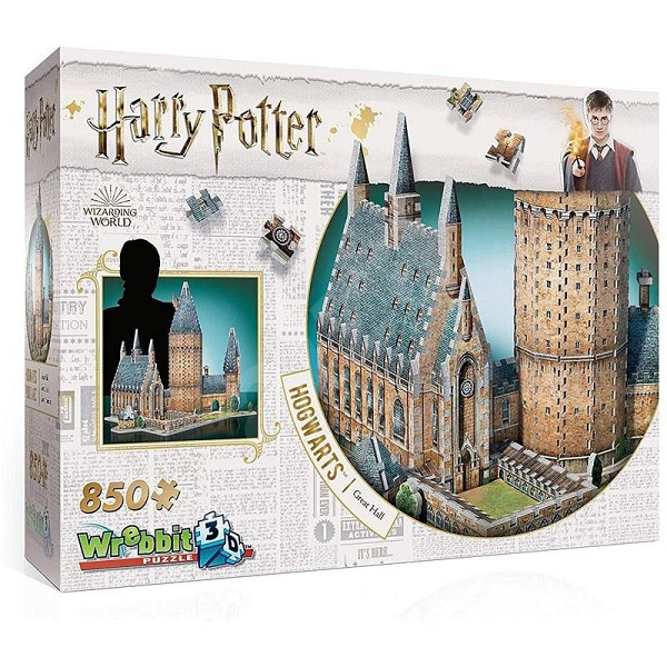 Harry Potter: Puzzle Wrebbit 3D - Bradavice Velká síň / 850 dílků