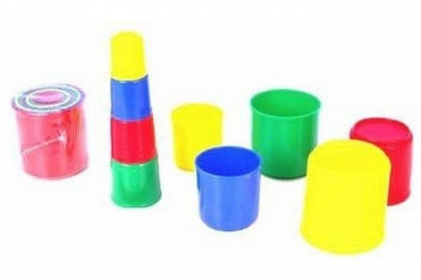 Kubus pyramida skládanka kulatá 9 ks (4 barvy )plastová