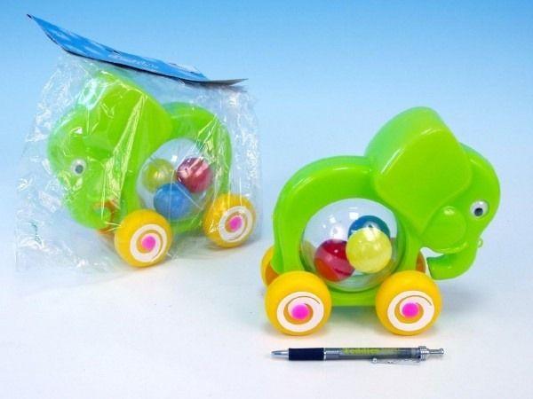 Tahací Slon s míčky 20x18x9,5cm plastový