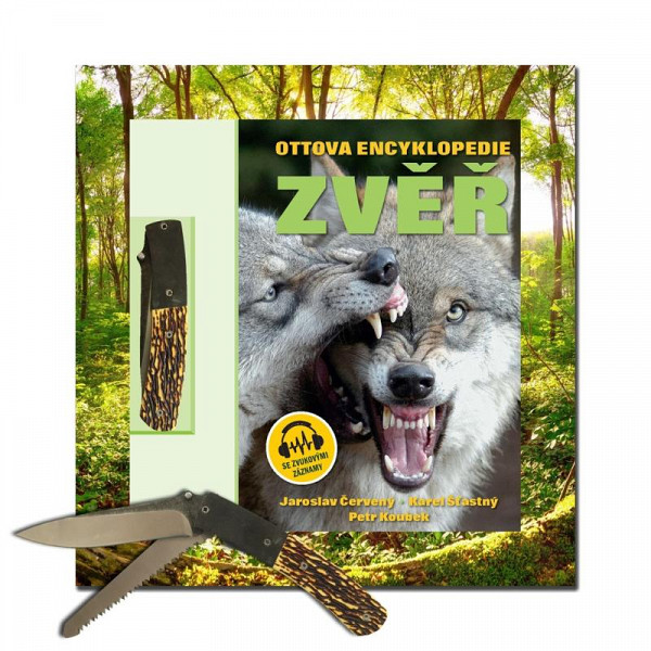 Ottova encyklopedie Zvěř se zvukovými záznamy (dárkový set s loveckým nožem)