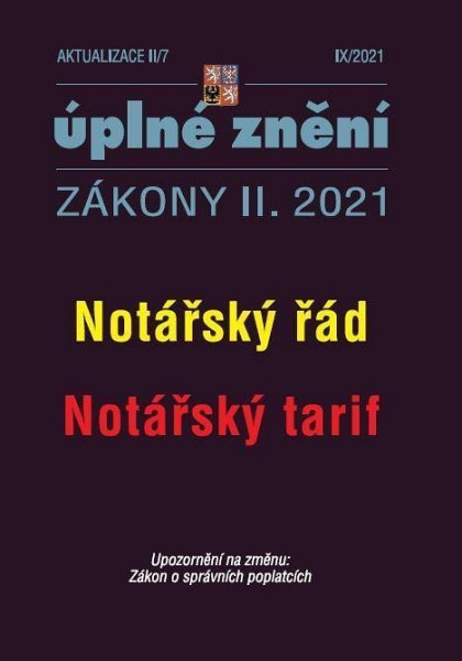 Aktualizace II/7 Notářský řád, Notářský tarif