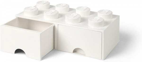 Úložný box LEGO s šuplíky 8 - bílý