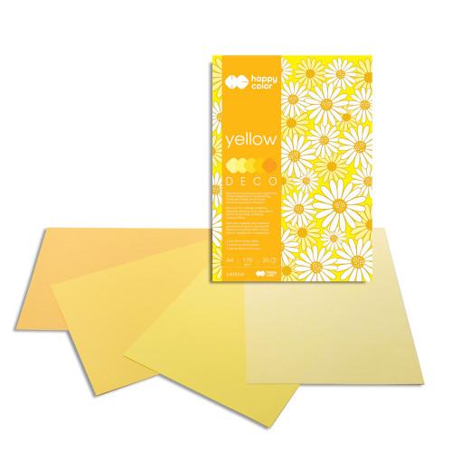 Blok s barevnými papíry A4 Deco 170 g - žluté odstíny