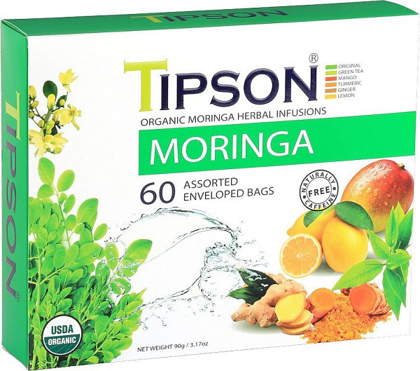 Čaj TIPSON BIO Moringa kazeta 60 ks x 1,5g