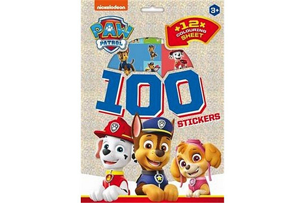 Tlapková patrola - 100 samolepek s omalovánkovými listy