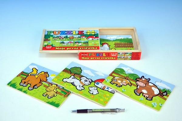 Moje první zvířátka - Puzzle dřevěné 4x