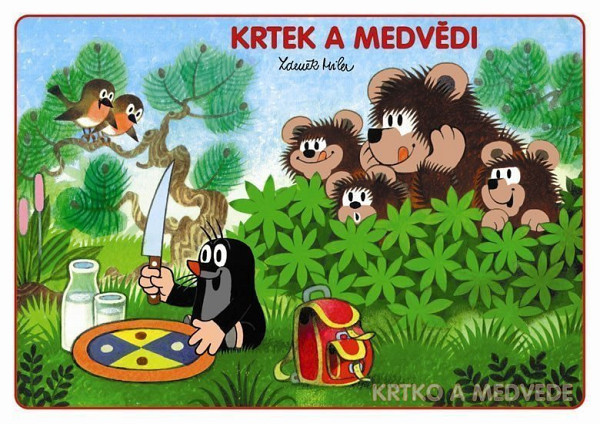 Krtek a medvědi - omalovánka