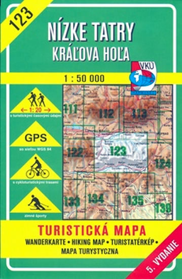 Nízke Tatry, Kráľova Hoľa 1 : 50 000