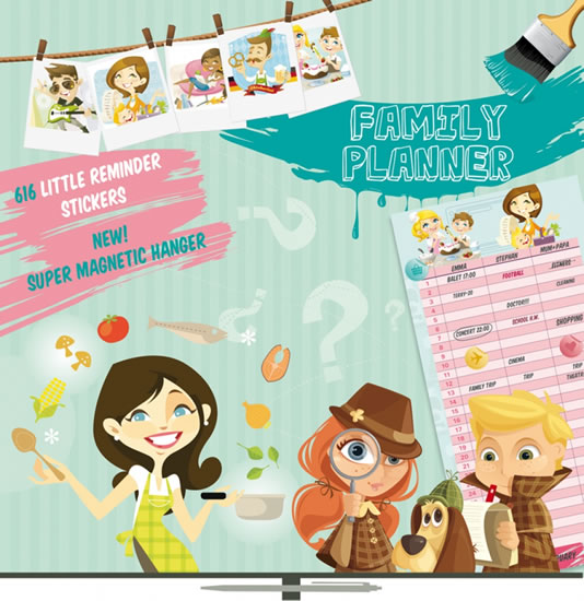 Plánovací Girls & Boys Family Planner - nástěnný kalendář
