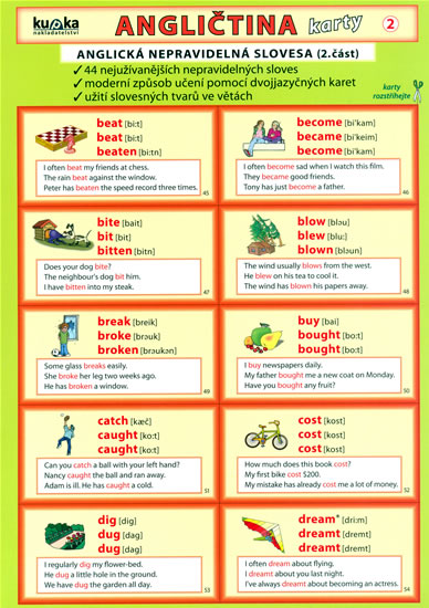 Angličtina karty 2 - nepravidelná slovesa