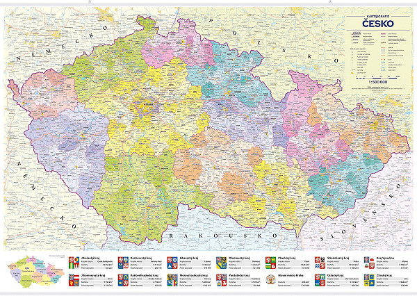 Česko administrativní mapa