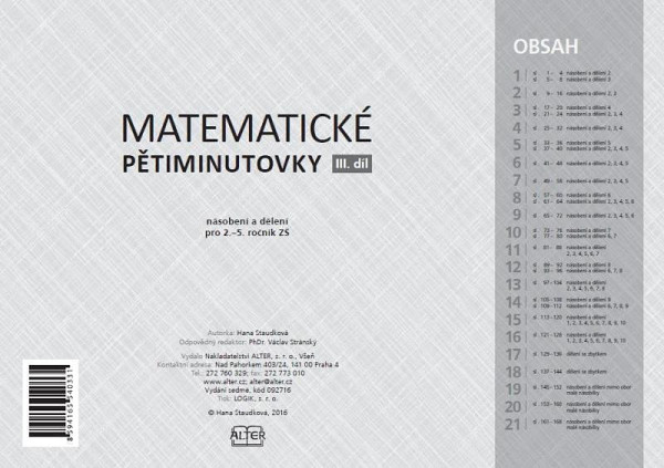 Matematické pětiminutovky 3. díl