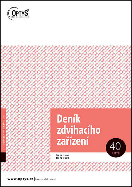 Deník zdvihacího zařízení, A4, 40 listů
