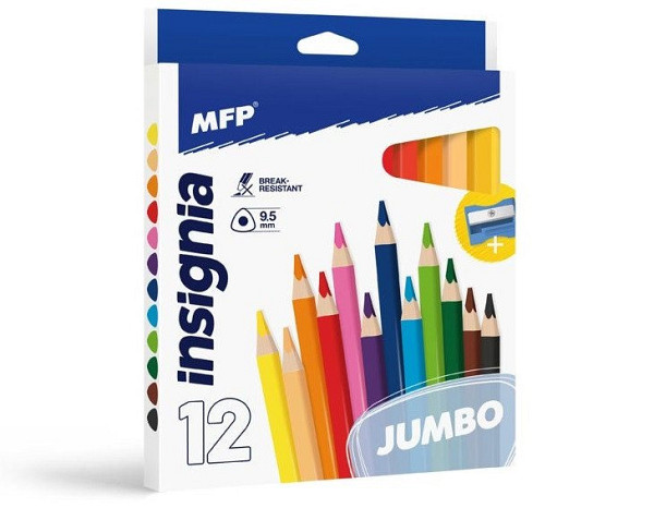 Pastelky MFP 12ks JUMBO triangular s ořezávátkem