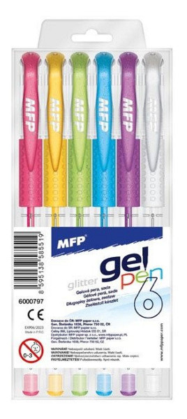 Gelové pero Glitter set 6ks