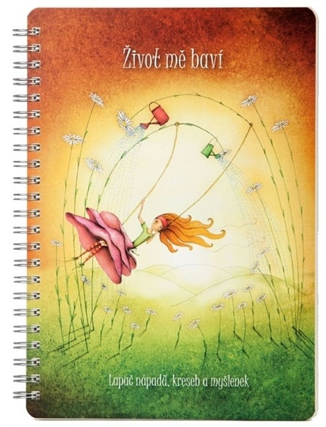 Kroužkový blok ŽIVOT MĚ BAVÍ A5, čistý, 50 listů