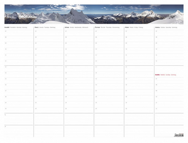SK - Týdenní plánovací mapa A2 (bez plastové lišty) - stolní kalendář 2020