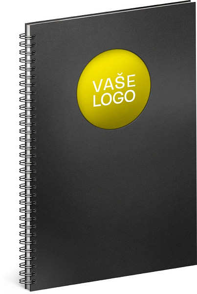 Twin černý/žlutý linkovaný notes