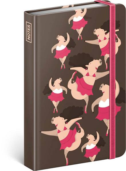 NOTIQUE Notes Piggie, linkovaný, 11 x 16 cm