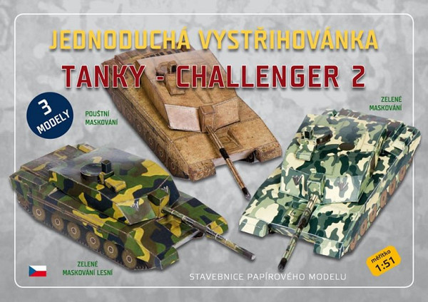 Jednoduchá vystřihovánka Tanky -  Challenger 2