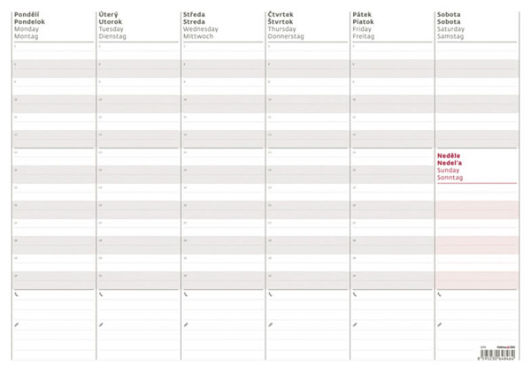 Týdenní plánovací mapa A3 - stolní kalendář 2018