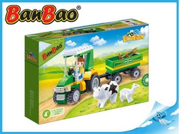 BanBao stavebnice Eco Farm farmářský traktůrek s vlečkou 115ks + 1 figurka ToBee