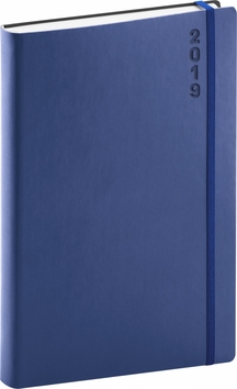 Denní diář Soft 2019, modrý, 15 x 21 cm