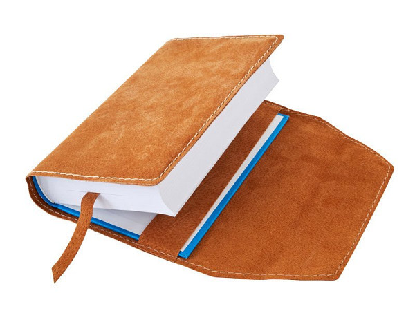 Obal na knihu kožený se záložkou Medový