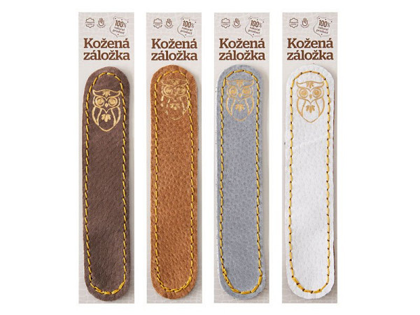 Kožená záložka do knihy Sova - hnědá