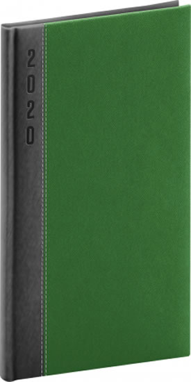 Diář 2020 - Dakar - kapesní, šedozelený 9 × 15,5 cm