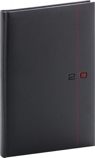 Diář 2020 -  Tailor - týdenní, černočervený, 15 × 21 cm