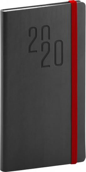 Diář 2020 - Soft - kapesní, černý, 9 × 15,5 cm