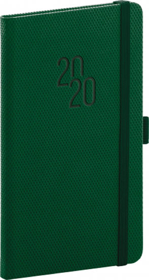 Diář 2020 -  Diamante - kapesní, zelený, 9 × 15,5 cm