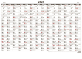 Plánovací roční mapa A1 bezobrázková - nástěnný kalendář 2020