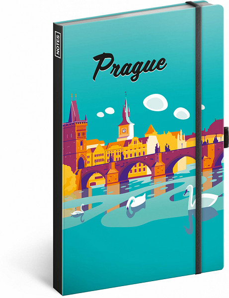 NOTIQUE Notes Praha, linkovaný, 13 x 21 cm