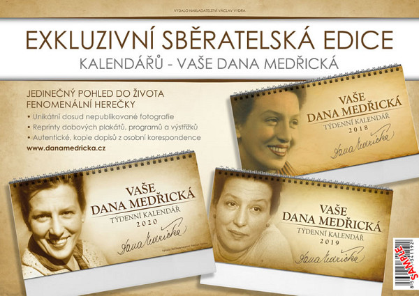 Sběratelská edice Vaše Dana Medřická - stolní kalendáře 2018, 2019 a 2020