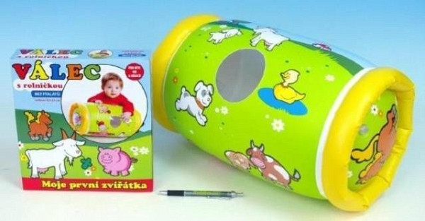 Válec s rolničkou nafukovací Moje první zvířátka v krabici
