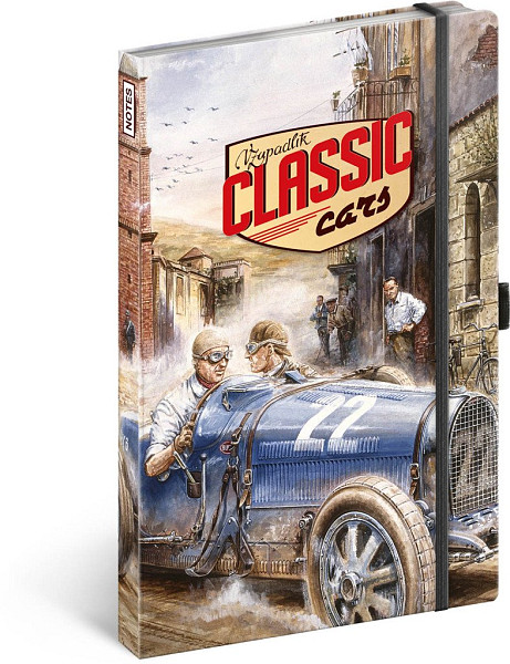 NOTIQUE Notes Classic Cars – Václav Zapadlík, linkovaný, 13 x 21 cm