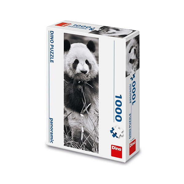 Puzzle 1000 Panda v trávě Panoramic