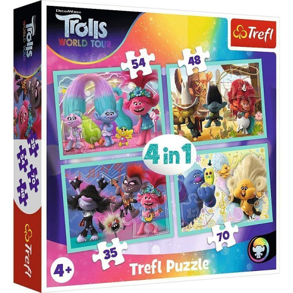 Puzzle Trollové 2 Světové turné 4v1