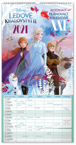 Nástěnný kalendář Rodinný plánovací XXL – Ledové království II 2021